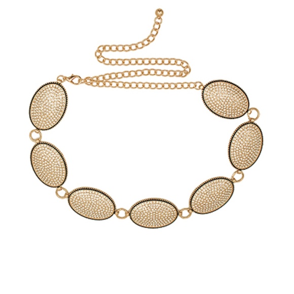 Pave Rhinestone Oval Link Belt - Picture 1 of 1
